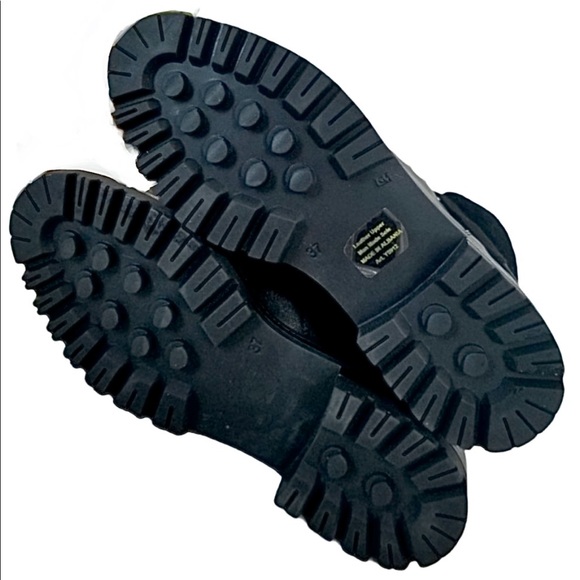 Last HTF Elena Solano Fur Leather Black Combat Ankle Boot NWT - Picture 9 of 12